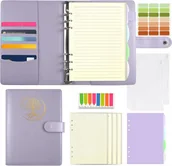 Planery - SEGREGATOR A5 180 STRON 100 G/M² DZIENNIK SKÓRZANY PLANER KIESZENIE FIOLET - miniaturka - grafika 1