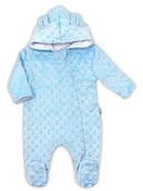 Pajacyki dla niemowląt - Niemowlęcy pajac z materiału bąbelkowego minky niebieski Nicol,r.56 - miniaturka - grafika 1