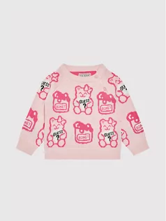 Swetry dla chłopców - Guess Sweter H1YT01 Z2S40 Różowy Regular Fit - grafika 1