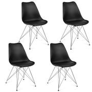 Krzesła - Sofotel Nowoczesne krzesło skandynawskie Sofotel Kapra - czarne 4 szt. 270100-4 - miniaturka - grafika 1