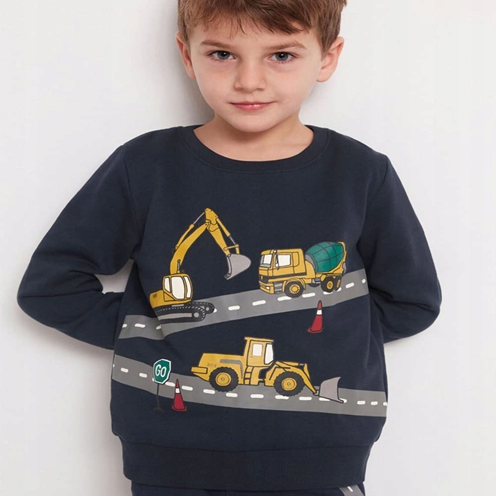 LITTLE HAND BLUZA DZIECIĘCA GRANATOWA Z NADRUKIEM 130 7CA