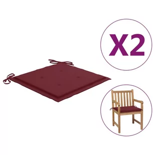 vidaXL Poduszki na krzesła ogrodowe 2 szt winna czerwień 50x50x4 cm 314056 - Poduszki ogrodowe - miniaturka - grafika 1