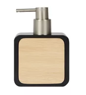 Mydelniczki i dozowniki mydła - Dozownik Mydła Czarny Drewniany Z Pompką - miniaturka - grafika 1
