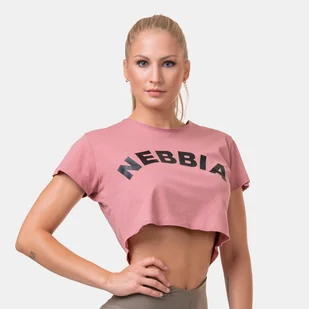 NEBBIA Koszulka damska Fit&Sporty Crop Top Old Rose M - Koszulki sportowe damskie - miniaturka - grafika 2