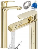 Baterie umywalkowe - Rea Bateria umywalkowa Bloom Gold Wysoka B6201 - miniaturka - grafika 1