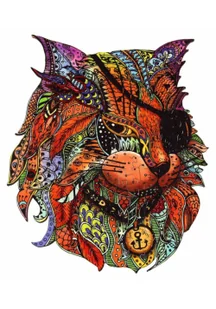 Puzzle drewniane/kolorowe - Kot (Pirat) - Puzzle - miniaturka - grafika 1