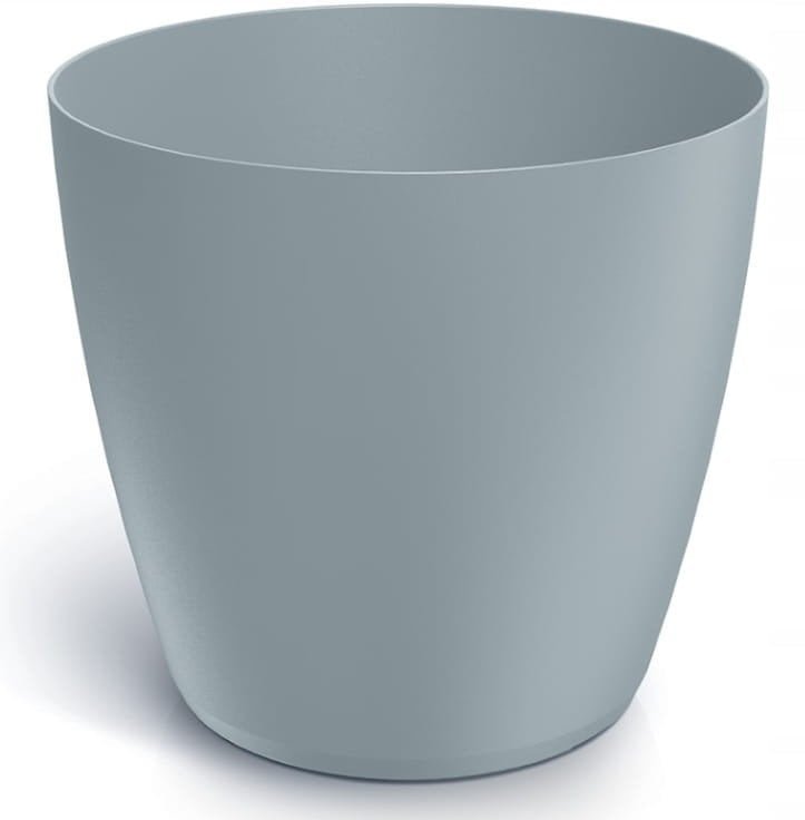 Doniczka plastikowa jasnoszara matowa 15,8x14,5 cm osłonka gładka Mate