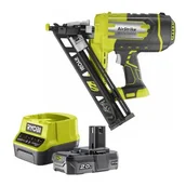 Ładowarki do elektronarzędzi - Gwoździarka RYOBI R15GN18-0 Airstrike 15G + Akumulator RYOBI ONE+ RC18120-120 2Ah 18V + ładowarka - miniaturka - grafika 1