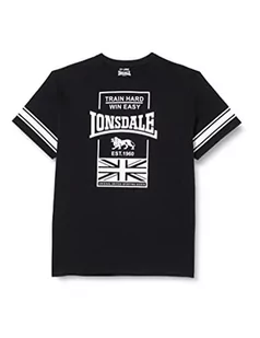Lonsdale Męski T-shirt Charmouth, czarny/biały, S - Koszulki męskie - miniaturka - grafika 1