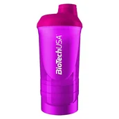 Shakery barmańskie - BioTech USA Shaker Wave, czarny, 600 ml + 200 ml + 150 ml - miniaturka - grafika 1