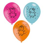 Urodziny dziecka - AMSCAN Balony lateksowe urodzinowe Świnka Peppa - 23 cm - 6 szt. - miniaturka - grafika 1