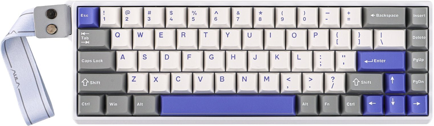 AULA klawiatura gasket WIN68 HE White+Gray+Blue WingChun switch RGB AUW68-WGB-WC