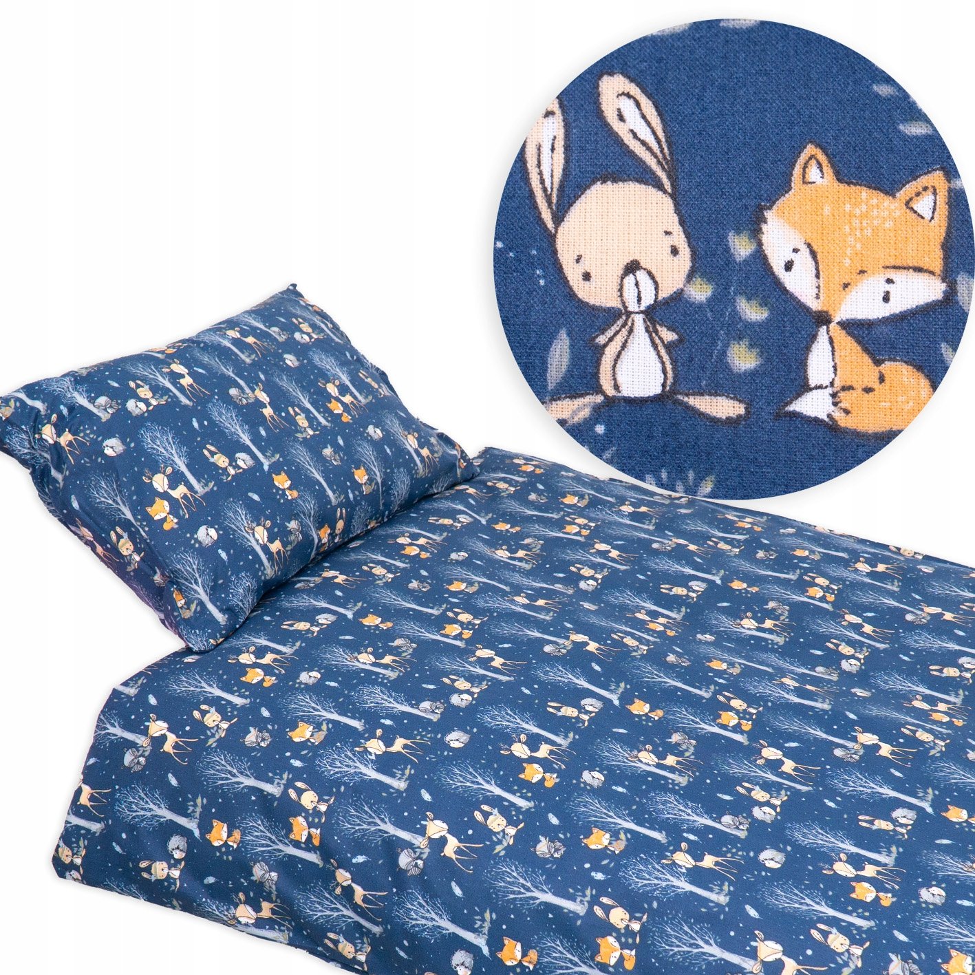 Pościel 120x180 50x80 dziecięca jakość zwierzątka w lesie