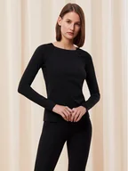 Bluzki damskie - Triumph Bluzka Flex Smart Top LSL EX 01 10216446 Czarny Slim Fit - miniaturka - grafika 1