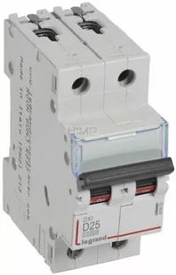Legrand WYŁĄCZNIK NADPRĄDOWY S 312 2P D 25A 10000A SERII DX3 409453 - Bezpieczniki elektryczne - miniaturka - grafika 1