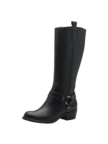 Marco Tozzi Damskie długie buty 2-25503-43 modne kozaki, czarne, 36 EU, czarny, 36 EU