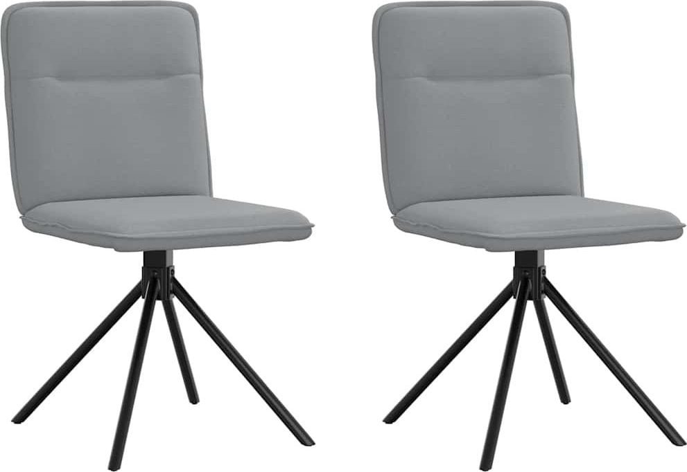 VidaXL Krzesła stołowe, 2 szt., jasnoszare, obite tkaniną