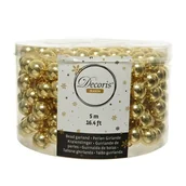 Ozdoby bożonarodzeniowe - Girlanda perłowa na choinkę złota 1,4cm 5m - miniaturka - grafika 1