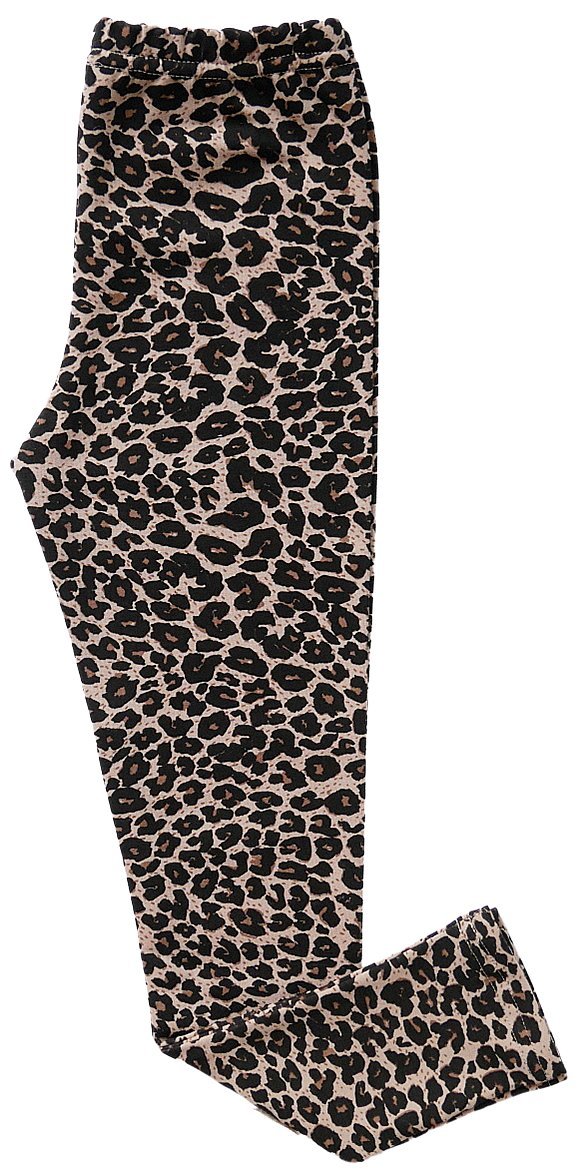 Getry legginsy print brązowa panterka bawełniane slim szkoła REVAJ 158