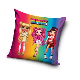 Poszewka welwetowa na poduszk�� Rainbow High 40 x 40 cm - Pościel dla dzieci - miniaturka - grafika 1