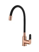 Baterie kuchenne - BATERIA ZLEWOZMYWAKOWA MAGIC INVENA TREND Z ELAST WYLEW, KOLOR CZARNY/ROSE GOLD - miniaturka - grafika 1