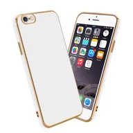 Etui i futerały do telefonów - Pokrowiec Do Apple iPhone 6 / 6S Etui w Glossy Biały - Złoto TPU Silikonowe Obudowa Case Cover Cadorabo - miniaturka - grafika 1