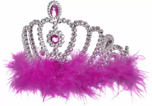 Tiara diadem różowy - 1 szt.. - Gadżety na imprezę - miniaturka - grafika 1