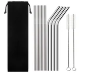 Sztuczne kwiaty - SŁOMKI RURKI METALOWE STALOWE WIELORAZOWE EKO 8szt - miniaturka - grafika 1