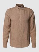 Koszule męskie - Koszula lniana z kołnierzykiem typu button down model ‘Theo’ - miniaturka - grafika 1