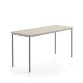 Meble do szkół i przedszkoli - Stół SONITUS PLUS, 1800x700x900 mm, laminat HPL jesion, redukcja hałasu, szary aluminium - miniaturka - grafika 1