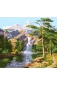 Malowanie po numerach - malowanie po numerach 40x50cm górski wodospad 1008952 - miniaturka - grafika 1