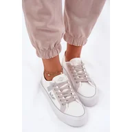 Trampki damskie - Trampki Damskie Na Platformie Lee Cooper LCW-25-31-3479L Biało-Szare białe - miniaturka - grafika 1