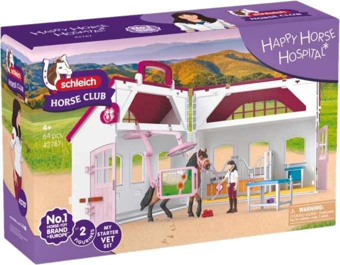 Figurka Schleich Schleich Horse Club - Klinika dla koni ZDROWE KOPYTA + ogier rasy andaluzyjskiej 42787 - Figurki