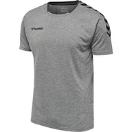 Koszulki męskie - Hummel HmlAuthentic Poly Jersey koszulka męska S/S szary szary melanż L 5700495819617 - miniaturka - grafika 1