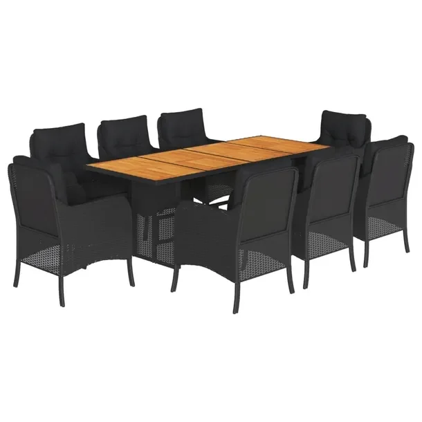 Zestaw mebli ogrodowych rattan PE, stół 190x80x74 cm, krzesła 58,5x67x86