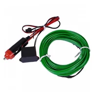 Żarówki samochodowe - Światłowód El Wire Ambient Taśma Led 2M 12V Zielony - miniaturka - grafika 1