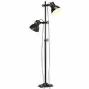 Lampy stojące - vidaXL Lampa podłogowa vidaXL Lampa podłogowa z 2 kloszami czarna E27 żeliwo VidaXL 320585 - miniaturka - grafika 1