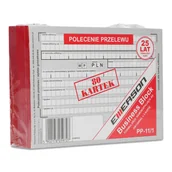 Druki akcydensowe - Polecenie przelewu Emerson 3 kopie, format A6, 5 bloczków x 80 kartek - miniaturka - grafika 1