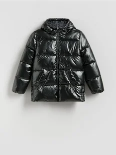 Reserved - Pikowana kurtka z połyskiem - ciemnoszary - Kurtki i płaszcze dla dziewczynek - miniaturka - grafika 1