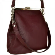 Torebki damskie - Damska torebka bordowa skóra naturalna bigiel - miniaturka - grafika 1