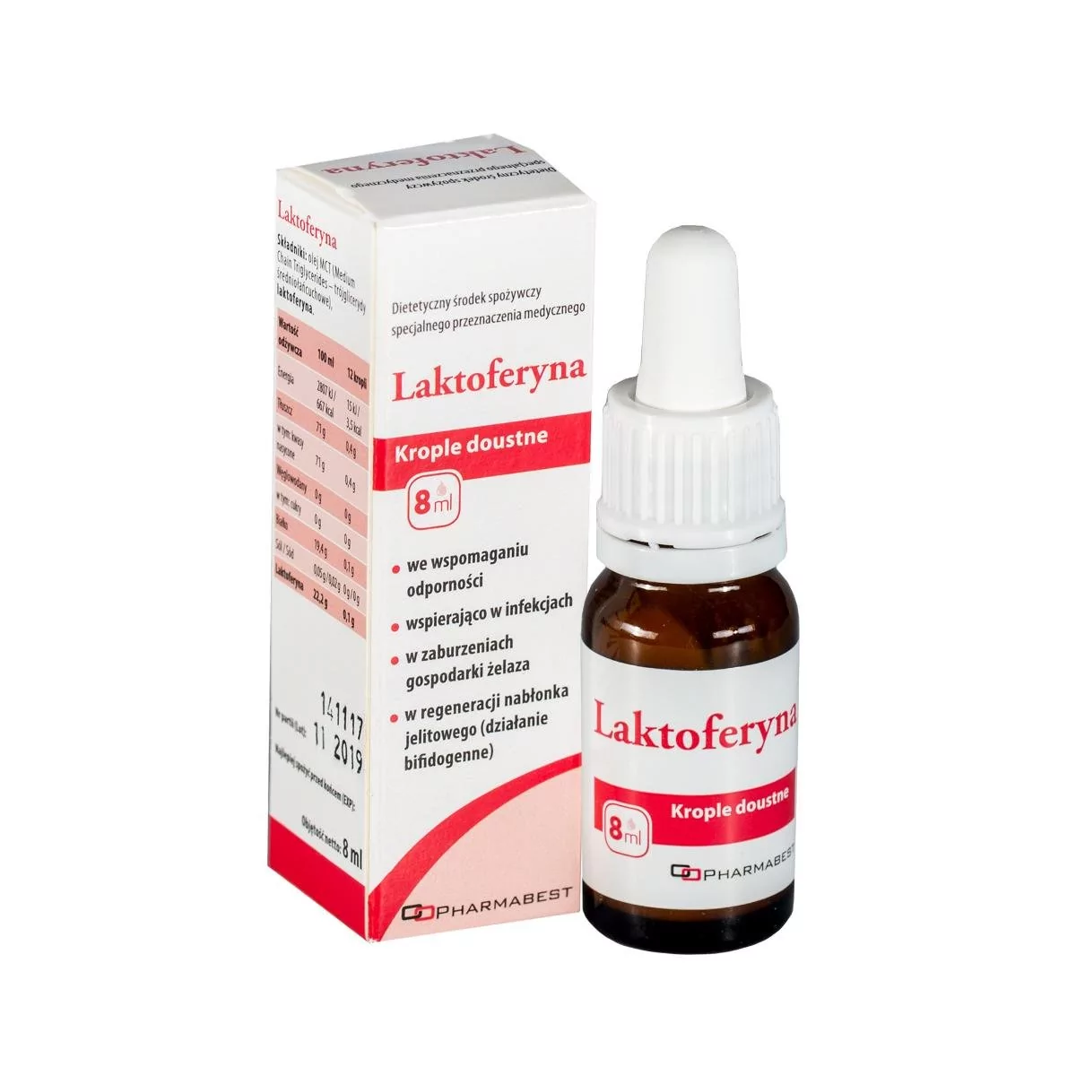 Pharmabest SP. Z O.O. Laktoferyna krople doustne 8 ml 6874821