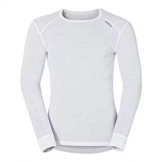 Koszule męskie - ODLO męska koszula L/S okrągły dekolt aktywne oryginały wojna podkoszulka biały XXL - grafika 1