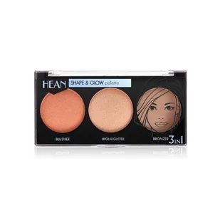 HEAN HEAN - SHAPE &amp; GLOW PALETTE 3 IN 1 -  Profesjonalna paleta modelująca 3 w 1 - Bronzery i konturowanie twarzy - miniaturka - grafika 2