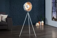 Lampy stojące - Invicta Interior Lampa podłogowa Renoxe 140cm biało-srebrna i-36618 - miniaturka - grafika 1