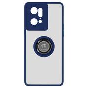Etui i futerały do telefonów - Etui do Oppo Find X5 Pro Bi-materiał z metalowym pierścieniem - niebieskie - miniaturka - grafika 1