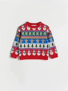 Reserved - Świąteczny sweter - czerwony - Bluzy i sweterki niemowlęce - miniaturka - grafika 1