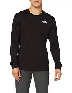 Koszulki męskie - The North Face męska koszulka męska z długim rękawem prosta kopuła T-shirt Tnf czarny S - grafika 1