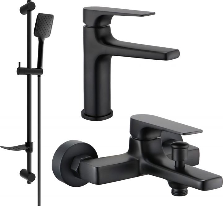 Mexen Lynx DF62 zestaw wannowy, czarny - 745903DF62-70