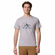 Koszulki męskie - T-shirt męski Columbia Path Lake Graphic Tee II grey heather/brush with nature - L - miniaturka - grafika 1
