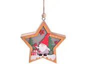 Oświetlenie świąteczne - Lampka świąteczna BELINE drewniana skrzat i prezenty gwiazda - miniaturka - grafika 1